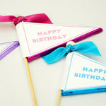 Load image into Gallery viewer, Milk Chocolate Happy Birthday Flags (Brights)
